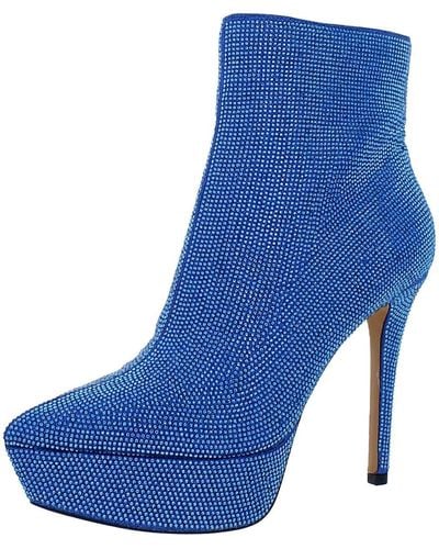 Jessica Simpson S Odeda 2 Pointed Toe Ankle Boots Blue 10 Medium