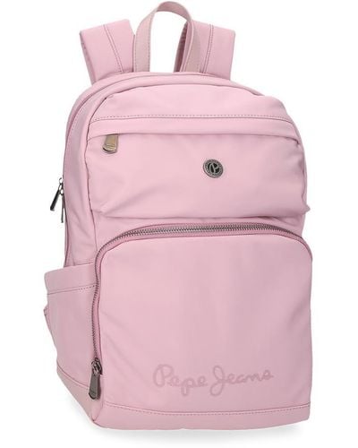 Pepe Jeans Corin Sac à Dos pour Ordinateur Portable 13,3" Rose 25 x 37 x 10 cm Polyester et PU 9,25 L by Joumma Bags