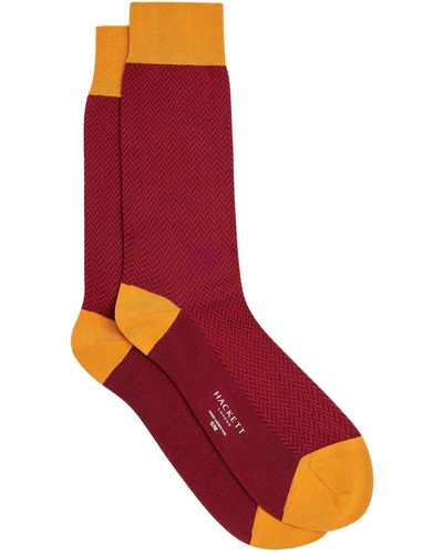 Hackett Herringbone Socks - Red