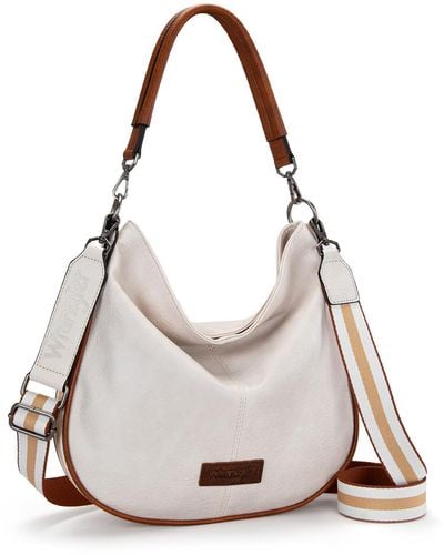 Wrangler Hobo Bags For Striped Cotton Ribbon Shoulder Purses And Handbags - Natural