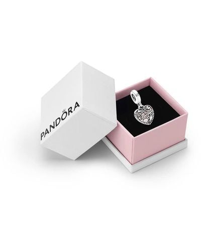 PANDORA Moments Sterling Silver Love Makes A Family Cubic Zirconia Dangle Charm For Bracelet - Pink