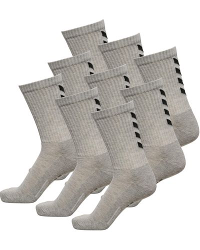 Hummel Ideal für Sport & Alltag - Feuchtigkeitsmanagement - Fußgewölbeunterstützung - 9 Paar Socken - grau