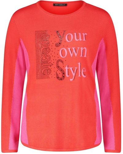 Betty Barclay Feinstrickpullover Langarm Patch Red/Pink,44 - Rot