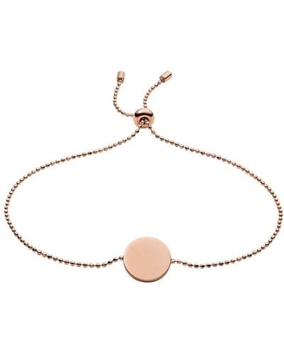 Fossil Rose Gold Stainless Steel Chain Bracelet - Pink