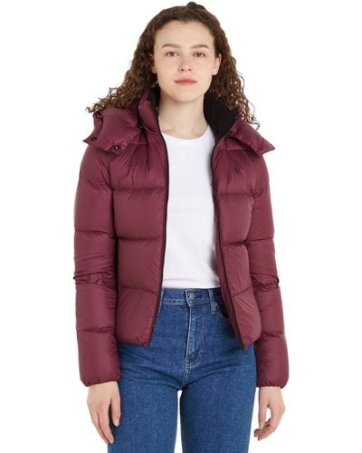 Calvin Klein Down Jacket Archetype Short Puffer Winter - Red