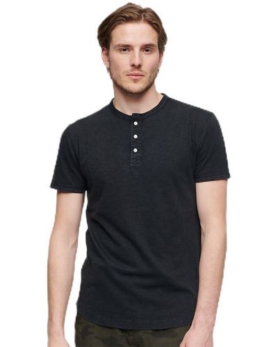 Superdry Grandad Short Sleeve T-shirt L Black