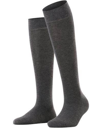 Esprit Basic Pure Knee-high Socks Sustainable Organic Cotton Black Grey Navy Blue Ladies Thin Long Sock Plain For All Seasons Work Or