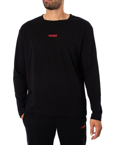 HUGO BOSS Linked LS-Shirt Black1 - Schwarz