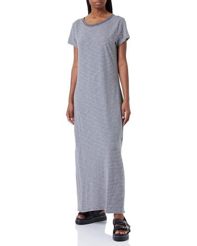 Amazon Essentials Lived-in Cotton Relaxed-fit Short-sleeve Crewneck Maxi Dress - Blue