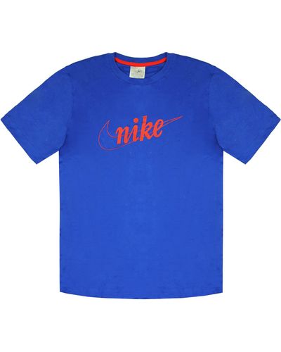 Nike Logo Short Sleeve Crew Neck Blue S T-shirt 692359 401