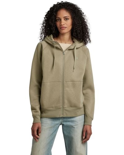 G-Star RAW Premium Core 2.1 Hooded Zip Thru Sweater Donna ,Verde scuro