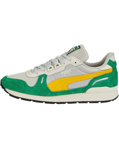 PUMA Lifestyle Rx 737 New Vintage Trainers White Green 44 - Yellow