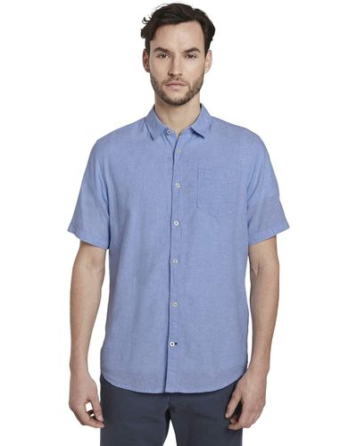 Tom Tailor Ray Linen Cotton Hemd - Blau