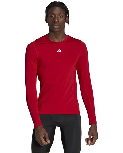 adidas Techfit S Long Sleeve T-shirt S - Red