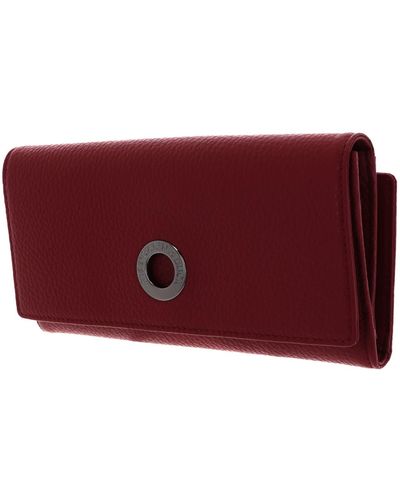 Mandarina Duck Mellow Leather Wallet with Flap L Rumba Red - Rosso