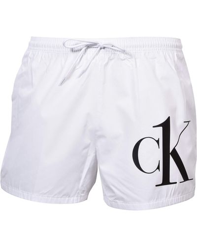 Calvin Klein Jeans Short Drawstring Costume da Bagno Uomo KM0KM00591 YCD PVH Classic White - Bianco