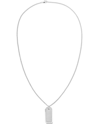 Calvin Klein Collar para Hombre,Plata,Talla Única - Blanco