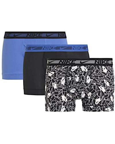 Nike Dri-fit U-stretch Mi 3 Pack Boxer Briefs - Blue