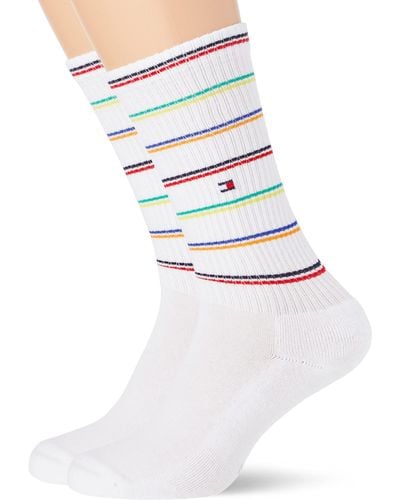 Tommy Hilfiger Mens Sport Stripe Classic Sock - White