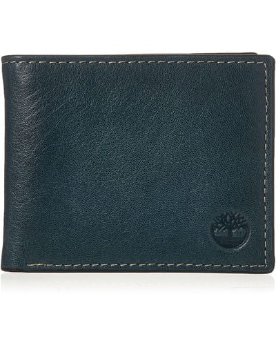 Timberland Leather Wallet With Attached Flip Pocket - Green