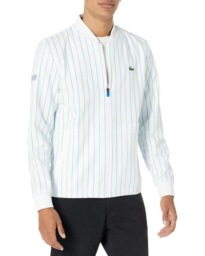 Lacoste Novak Full Zip Striped Taffeta Jacket - White