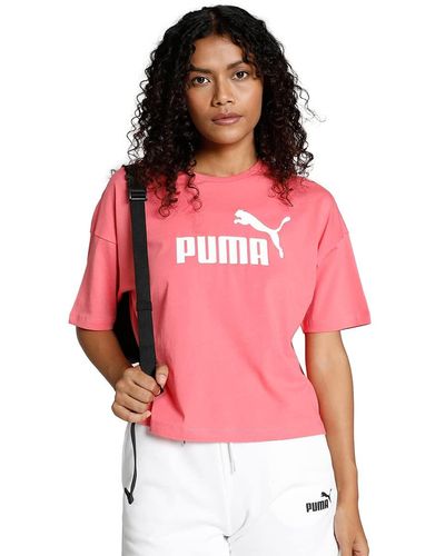 PUMA Crop Top Essentials L Loveable Pink - Rouge