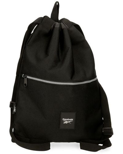 Reebok Arlie Backpack Sack With Zip Black 35x46cm Polyester 16.1l