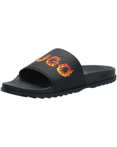 HUGO Big Logo Slide Sandals - Black