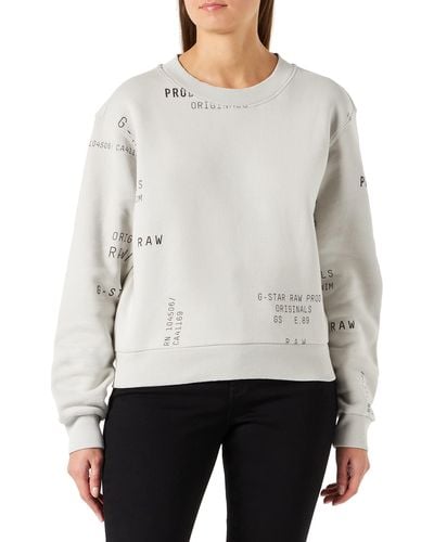 G-Star RAW Cropped Ao Loose Sw Jumper - White