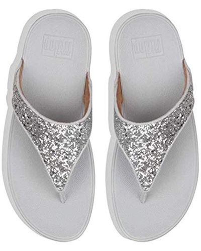 Fitflop Lulu Glitter Toe-thongs Open Sandals, (silver 011), 3 (36 Eu) - Metallic