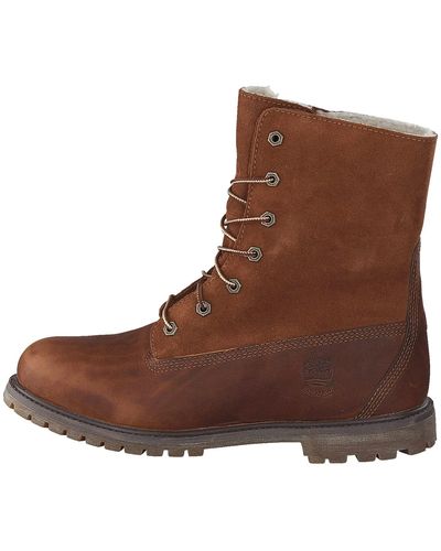 Timberland Authentics Teddy Fleece Waterproof Ankle Boots - Brown