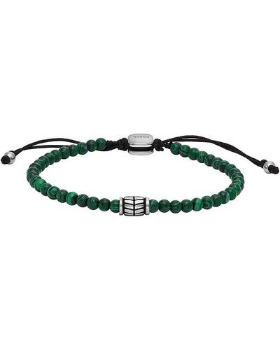 FOSSIL Bracelet Homme Cuir Noir et Perles JF84196040