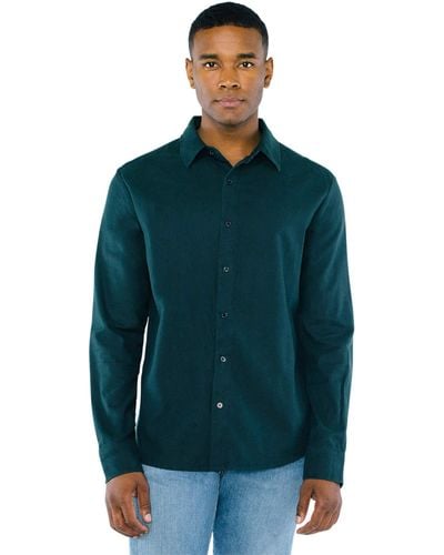 American Apparel Flannel Long Sleeve Classic Shirt - Green