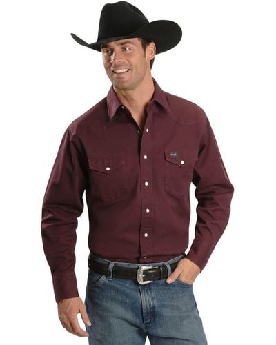 Wrangler Big-tall Authentic Cowboy Cut Work Western Short Sleeve Shirt,indigo,l - Red