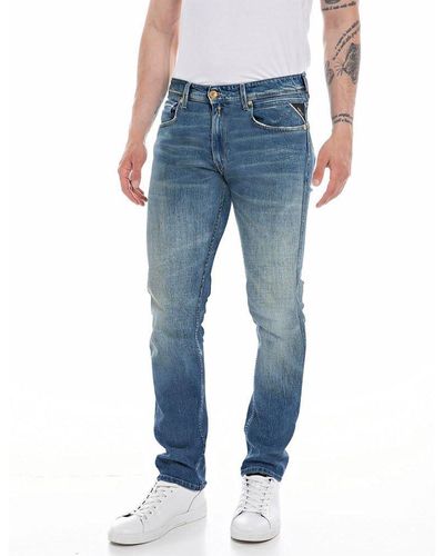 Replay Jeans Grover Straight-Fit Original - Blau