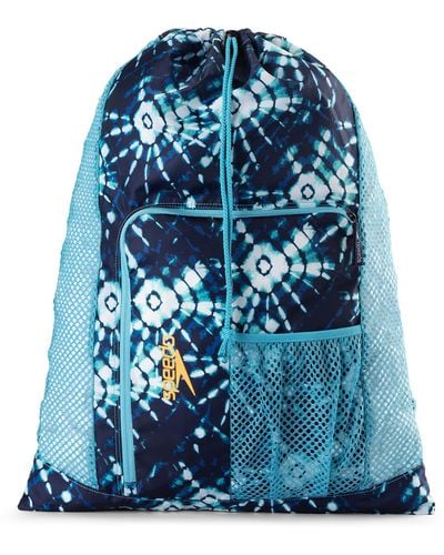 Speedo 's Deluxe Ventilator Mesh Equipment Bag Backpack - Blue