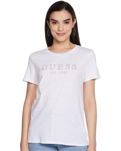 Guess S Crystal Easy T-shirt Pure White L