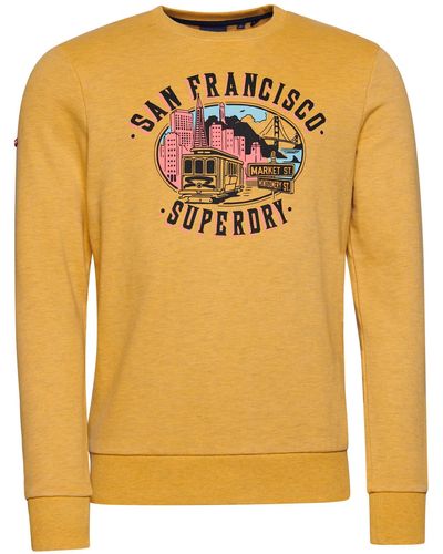 Superdry City Souvenir Sweatshirt mit Rundhalsausschnitt Wüste Ockergelb Meliert L