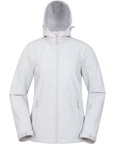 Mountain Warehouse Exodus Womens Softshell Jacket - Breathable, Adjustable, Water & Wind Resistant Ladies Rain Jacket - Best For - White