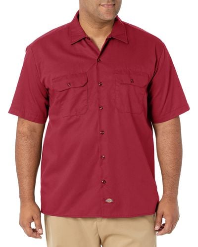 Dickies Short Sleeve Work Shirt - Red