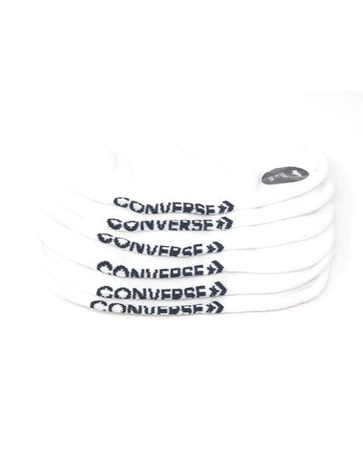 Converse 3 Pack Half Cushion Ultra Low Socks No Show Made For Chucks Shoe Size 6-12 - White