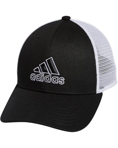 adidas Mesh Back Structured Low Crown Snapback Adjustable Fit Cap - Black