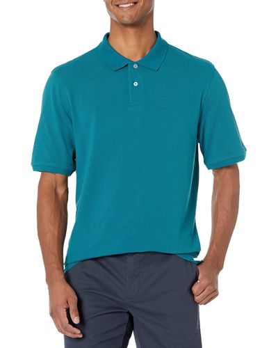 Amazon Essentials Regular-Fit Cotton Pique Polo Shirt - Bleu