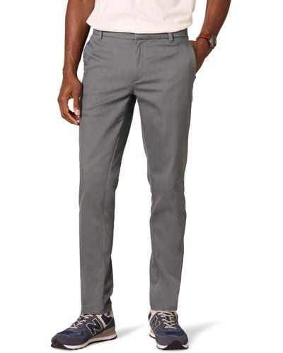 Amazon Essentials Slim-fit Wrinkle-resistant Flat-front Stretch Chino Trousers - Grey