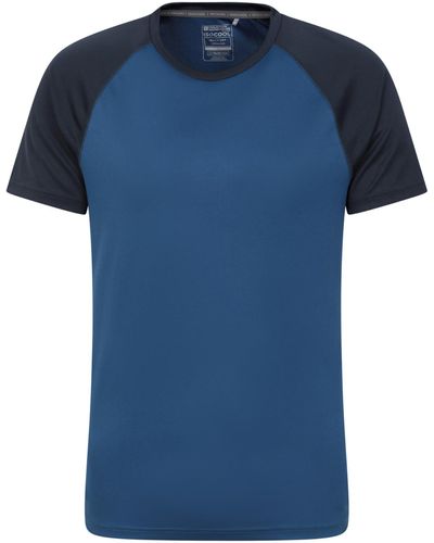Mountain Warehouse Shirt Endurance pour - Haut Respirant idéal pour Automne - Bleu