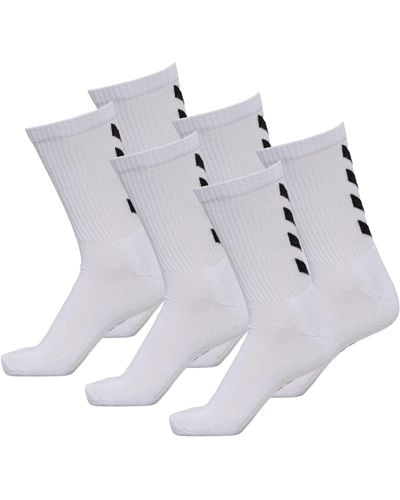 Hummel Ideal für Sport & Alltag - Feuchtigkeitsmanagement - Fußgewölbeunterstützung - 6 Paar Socken - weiß - Grau
