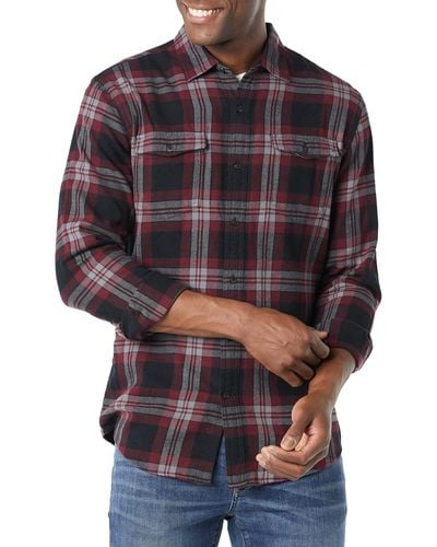Amazon Essentials Slim-fit Long-sleeve Two-pocket Flannel Shirt - Blue