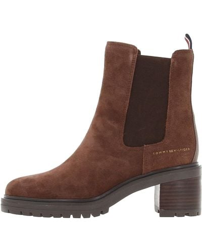 Tommy Hilfiger Outdoor Chelsea Mid Heel Boot 737 Fashion - Brown