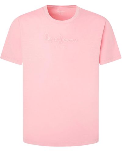 Pepe Jeans Emb Eggo T-Shirt - Pink