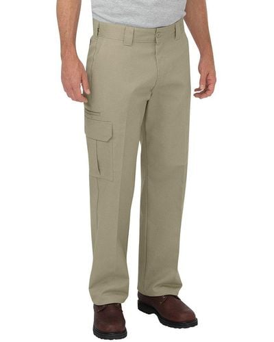 Dickies Mens Relaxed Straight Flex Cargo Work Utility Pants - Natural